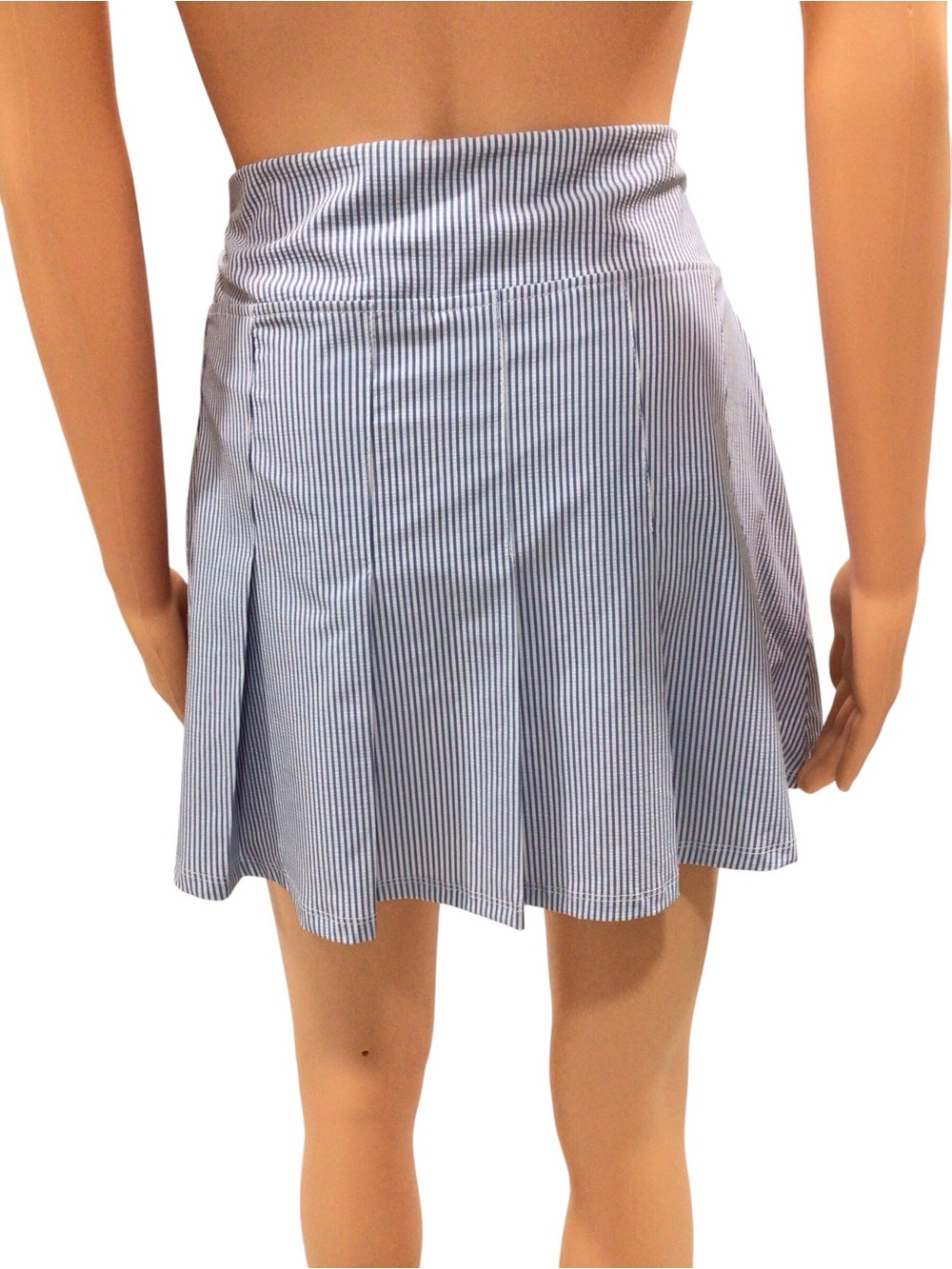 Stella Parker Sport Pleated Athletic Skort Blue Stripe Pull On Pockets Size S - Picture 5 of 8